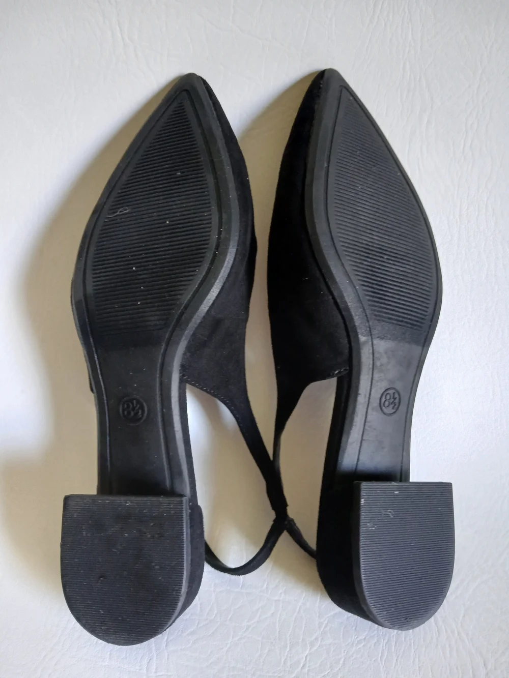 a new day Black Pointed Toe Faux Suede Slingback Flats Sz8.5M